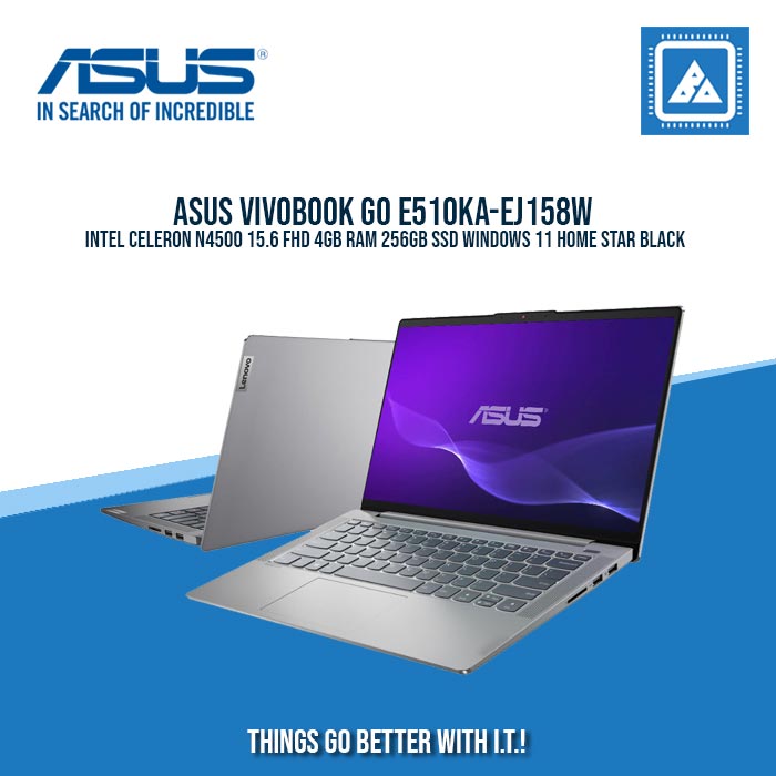 ASUS VIVOBOOK GO E510KA-EJ158W CEL-N4500/4GB/256GB NVME | BEST FOR STUDENTS ASUS VIVOBOOK GO E510KA-EJ158W CEL-N4500/4GB/256GB NVME | BEST FOR STUDENTS